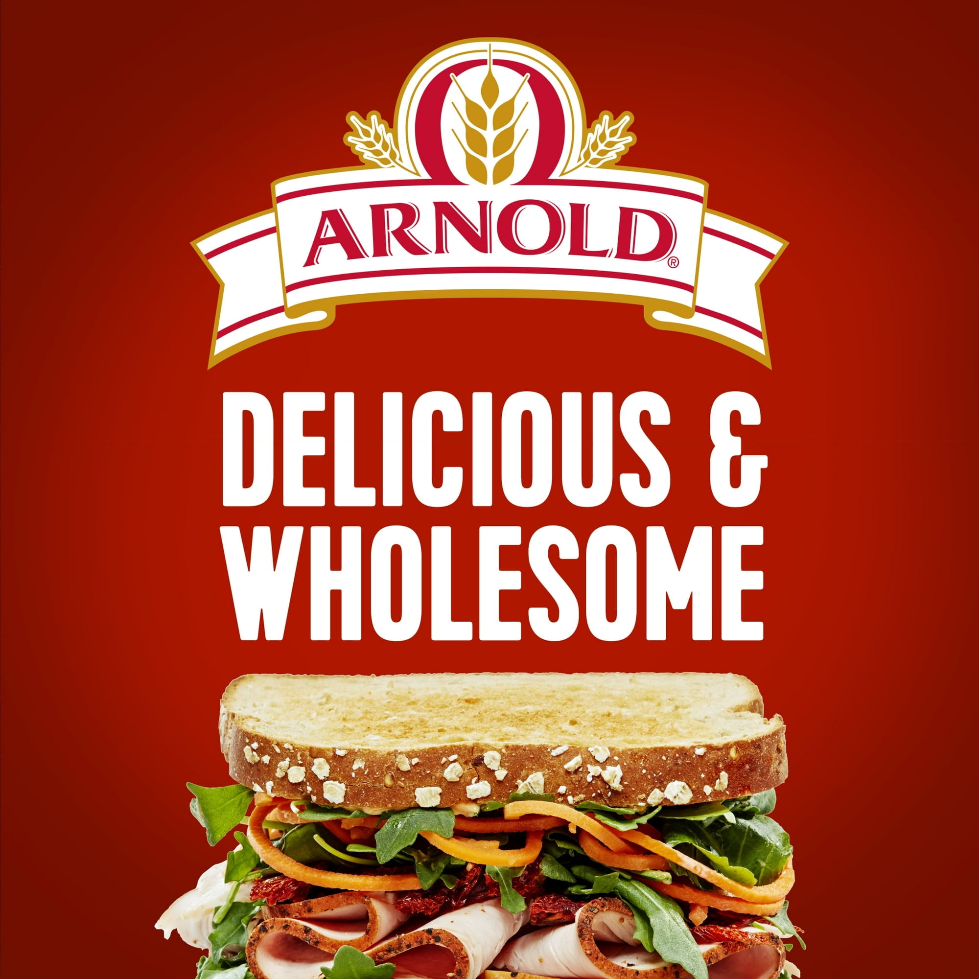 Arnold Whole Grains Oatnut Bread, 24 oz, Soft Pre-sliced Multigrain Bread, Bag (Pack of 4)
