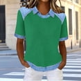 thumbnail image 1 of TaTaai Women's Comfortable Waffle Knit Loose Short Sleeve Top, Classic Solid Color Round Neck Casual Blouse, Daily Home Office Fashion Wear Gift, 1 of 5