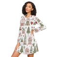 thumbnail image 3 of FORMRS Womens Long Sleeve Nightgowns Crew Neck Sleep Shirt Soft Pajamas Sizes S-3XL, Green Nordic Christmas, 3 of 8