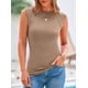 thumbnail image 5 of Remera PRETTYGARDEN de canalé con mangas cortas ajustada color caqui Talle S, 5 of 8