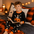 thumbnail image 5 of Boys Halloween Ghost Pajamas Cotton 2 Piece Sleepwear Set Long Sleeve Kids PJs for Toddler Boys 7Y, Pumpkin II, 5 of 9