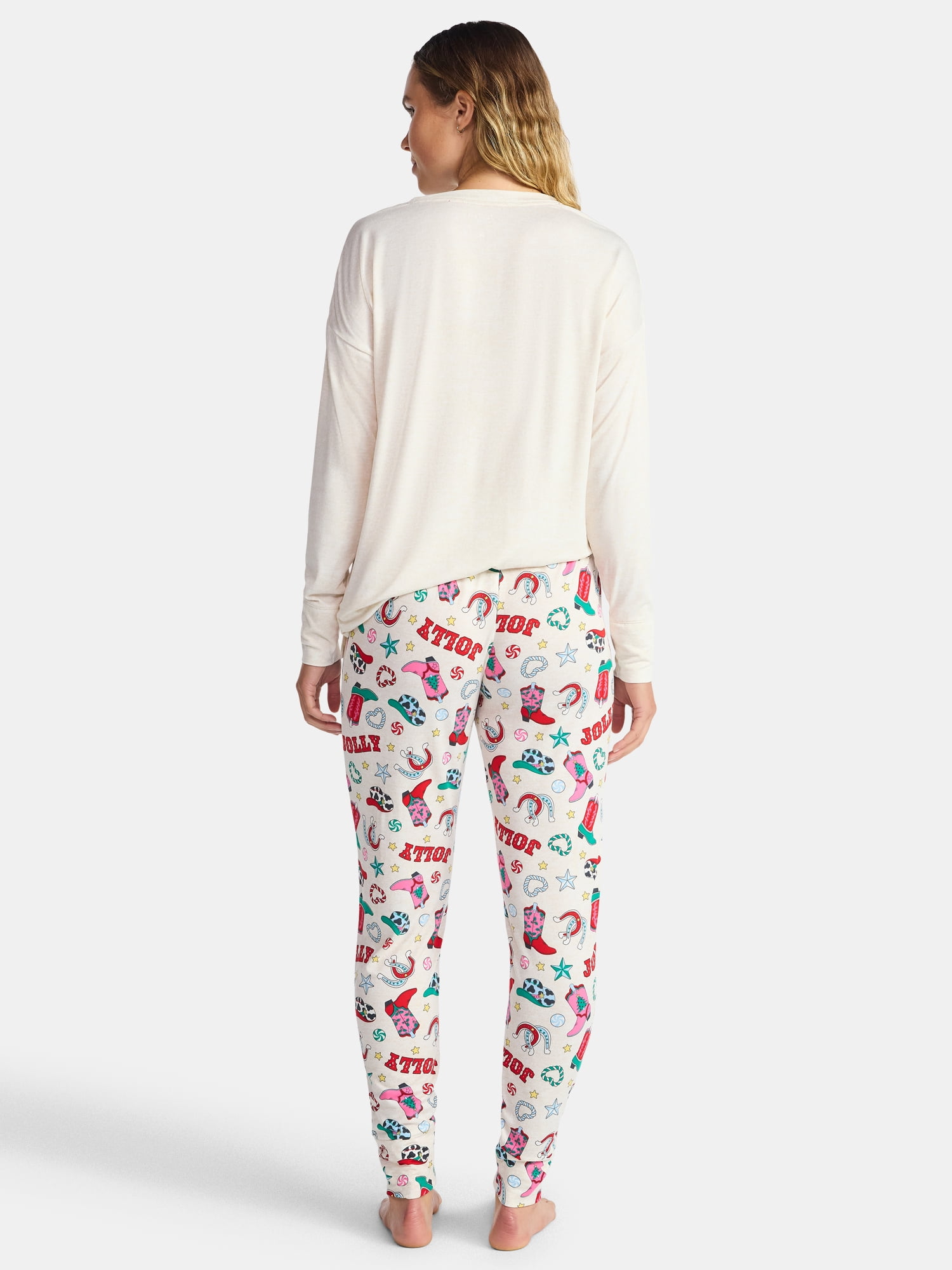 Jaclyn Women's and Women's Plus Holiday Graphic Sleep Tee and Jogger Pants Pajama Set, 2-Piece, Sizes XS-3X