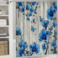 thumbnail image 6 of Pratyus Blue Flowers Butterflies Shower Curtain for Bathroom Decor Polyester Washable Shower Curtain Set with Hooks 36"x72, 6 of 7