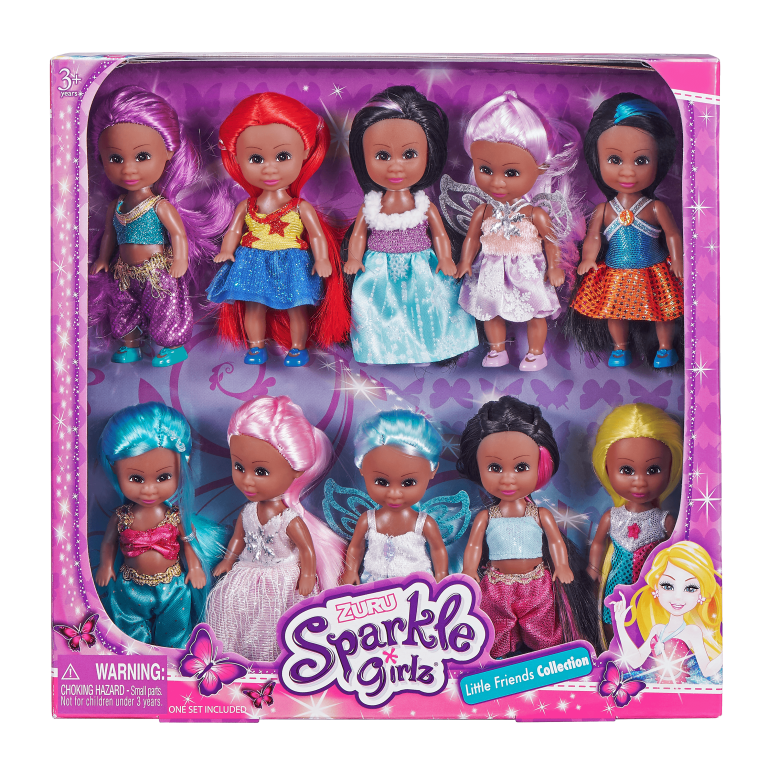 Sparkle Girlz Little Friends Set of 10 Dolls by ZURU (assortment/style may  vary) 