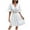 White, variant on Summer Plus Size Dresses for Womens 2025 Fashion New Patchwork Lace V-neck Waist Cinching Solid Color Dress