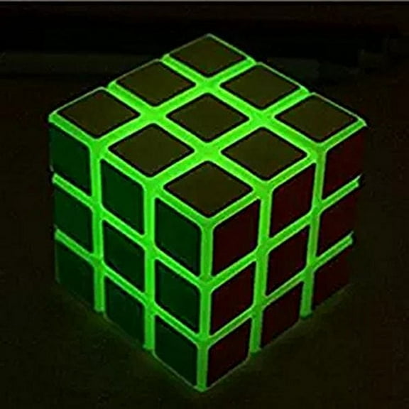 Green Luminous Speed Cube 3x3 Glow in Dark Cube Puzzle Fluorescent Magic Cube 3-D Brain Teasers IQ Puzzles for Kids and Adults