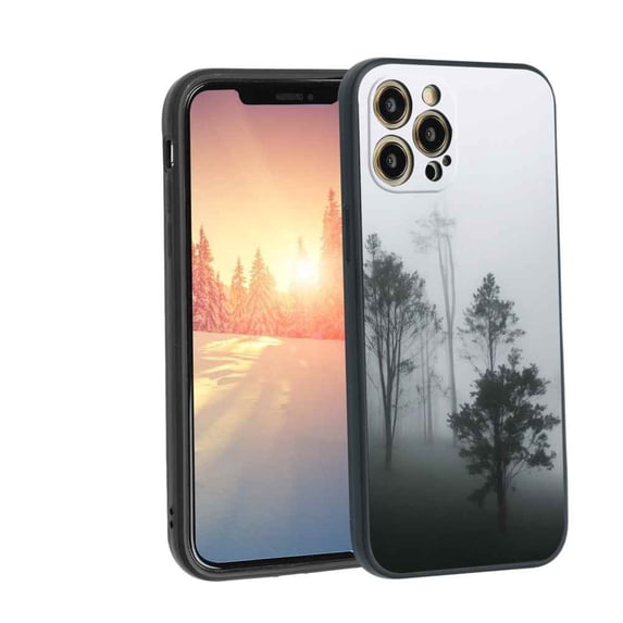 Foggy-Forest-366 Phone Case, Degined for iPhone 12 Pro Case Men Women, Flexible Silicone Shockproof Case for iPhone 12 Pro