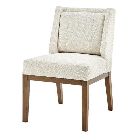 NPD Furniture Ethan 19" Fabric and Plywood Dining Side Chair in Cream