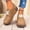#428-Khaki, variant on Wowcloth Women's Retro Mules with Lace-Up Detail – Comfortable Round Toe Wedge Heel and Platform Sole for Casual Fashion Wear