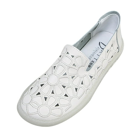 

Wesracia Spring And Summer Women s Hollow Shallow Mouth Comfortable Breathable Flat Soft Soled Casual Shoes