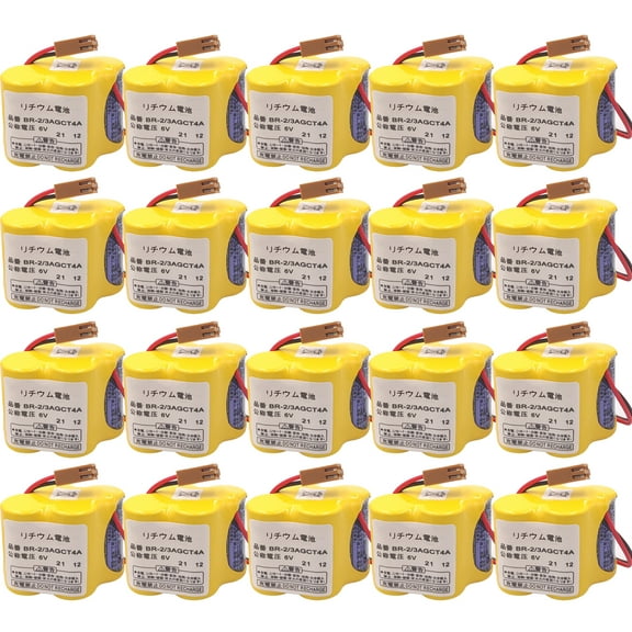 20-Pack BR-2/3AGCT4A 6V 4400mAh Replacement Battery for FANUC Controls A98L-0031-0025 CNC System