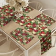 thumbnail image 2 of Ambesonne Christmas Table Runner & Placemats, Tree Branches Bells, Placemat 4 pcs + Runner 16"x72", Multicolor, 2 of 2