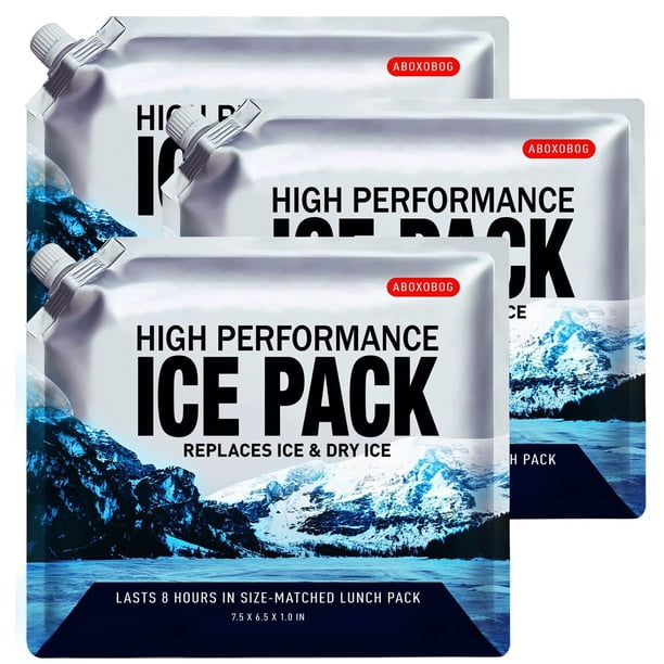 Paquetes de hielo reutilizables ABOXOBOG para refrigeradores, paquete de 3 unidades, tamaño pequeño
