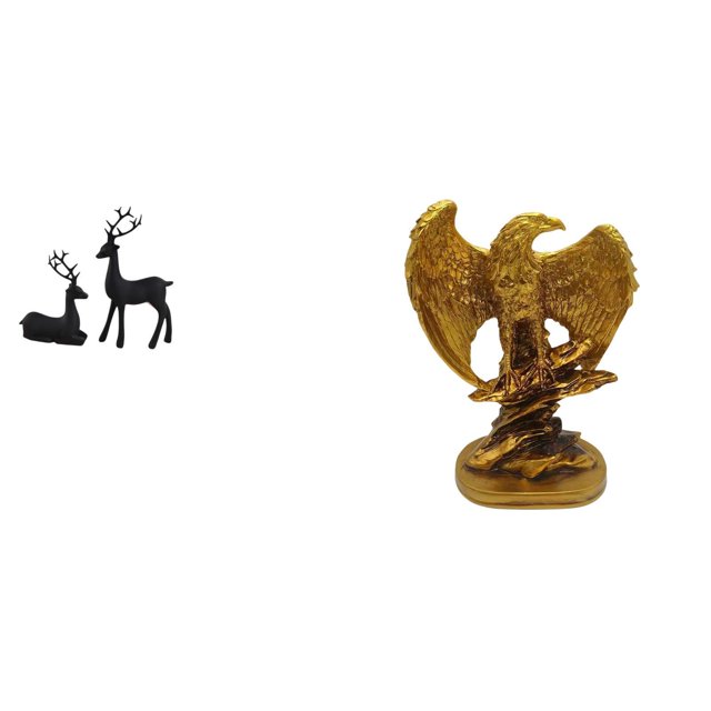 Estatua de reno, figura de resina, escultura animal, decoraciones coleccionables con finos detalles realistas, ligera, adecuada para oficinas, salas d