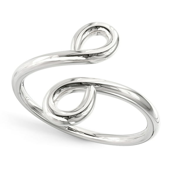 Andrea Jewelers Sterling Silver Crossover Double Swirl Adjustable Toe Band Ring