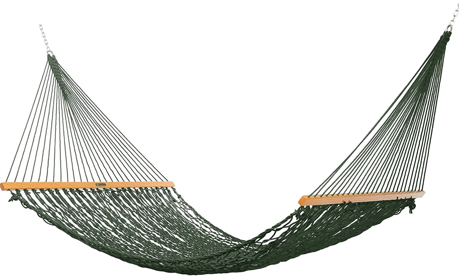 Original Pawleys Island Presidential Green Duracord Rope Hammock w/ Chains and Tree Hooks, 13 ft