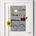 thumbnail image 2 of Abstarct Hanging Pocket Organizer, Simple Minimalist Geometric Shapes Crosses Circles Squares Monochrome Art, Printed Polyester Storage Bag with Pockets, 21" x 31", White Charcoal Grey, 2 of 2
