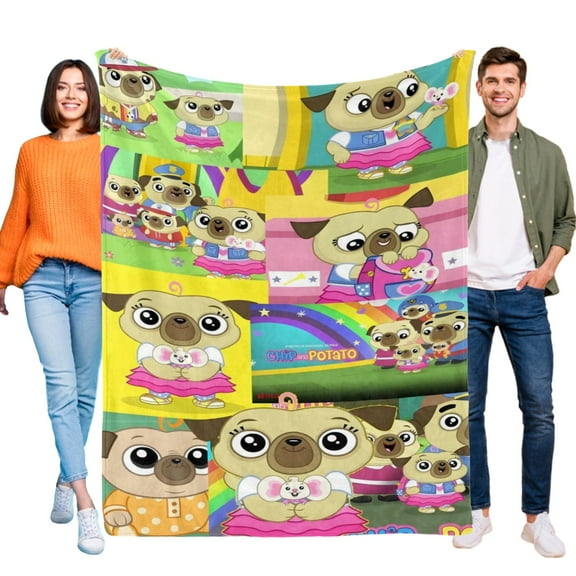 Throw Blanket for Chip and Potato Bed Couch Soft Warm Flannel Blanket for Kids Boys Girls Gifts Home Decor 30x40 Inch