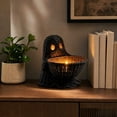 thumbnail image 7 of Hand Woven Black Rattan Ghost Candy Bowl, 2-in-1 Halloween Basket with Hollow Eye Candle Holder, PVC Material Storage for Treats Snacks, Spooky Tabletop Decor for Home Party Entryway Seasonal Display, 7 of 7