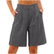 thumbnail image 1 of Pantalones de Algodón para las Mujeres Lino de Color Sólido de Verano de Ajuste Suelto, Bolsillos de Hendidura Lateral de Pierna Recta, 1 of 7