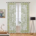 thumbnail image 2 of Sage Green Kitchen Curtains 84 Inch Length, Boho Retro Decorative Abstract Floral Ethnic Grommet Top Bedroom Living Room Curtains, Light Filtering Cafe Curtain Drapes 2 Panels Set 84''x84'', 2 of 9