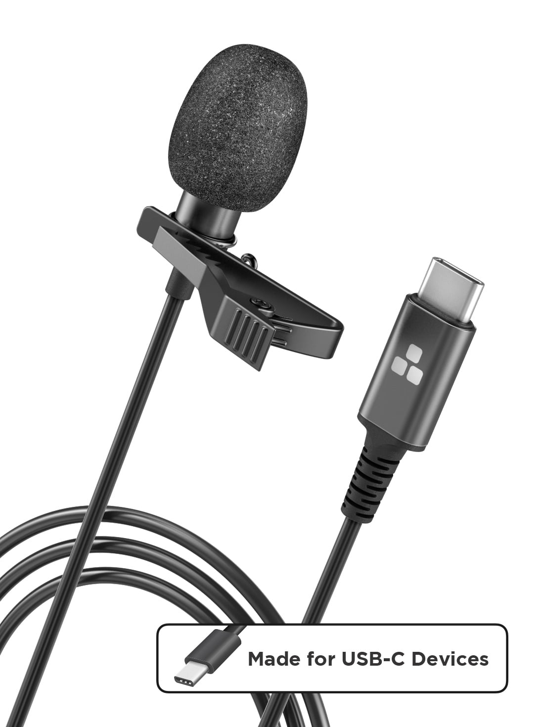 Galvanox USB-C - USB Type C Clip On Lavalier Mic for Phone Calls/Recording -