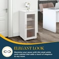 thumbnail image 5 of Kings Brand Furniture Wood Curio Accent Cabinet with Frosted Glass Door, 3 Inner Shelves, White, 5 of 8