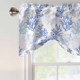 thumbnail image 5 of Tie Up Valances for Windows, Blue Ombre Coral Adjustable Valance Curtains Window Treatment for Living Room/Bedroom Windows, Coastal Watercolor Summer Rod Pocket Kitchen Curtains & Drapes 60x18 Inch, 5 of 9