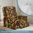 thumbnail image 4 of Renewold Mushroom Maple Fern Leaf Recliner Couch Cover Polyester Spandex Reclining Chair Protector 4 Pieces Stretch Recliner Chair Cover Dog Couch Slipcover for Living Room, 4 of 8