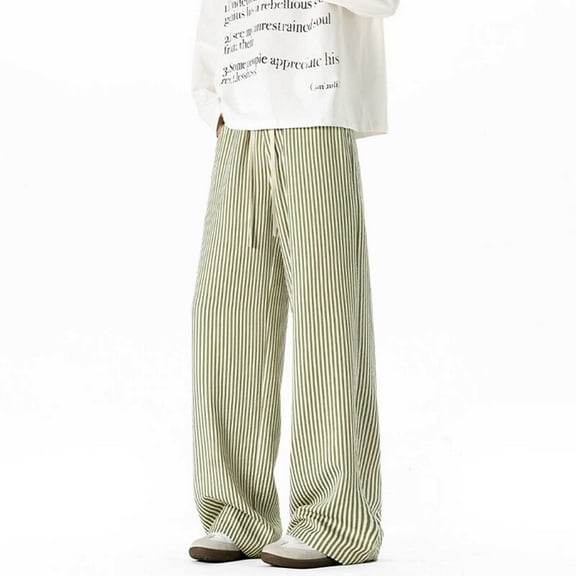 Vetsdori Vintage Pants for Men Wide-Leg Pullover Casual Green Holiday Baggy Mens Big and Tall Pants Big and Tall