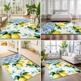 thumbnail image 4 of Area Rugs 2.7'x5', Summer Lemon Carpet Runner Indoor Outdoor Rugs Home Decor Aesthetic, Green Botanical Blue and White Porcelain Non Slip Mats Washable Accent Rug for Living Room Bedroom, 4 of 8