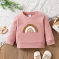 thumbnail image 1 of PatPat Baby Boy/Girl Rainbow Pattern Waffle Long-sleeve Pullover Sweatshirt, 1 of 6