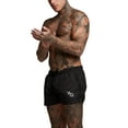 thumbnail image 4 of xiaxaixu Men's Solid Color Short Pants, Muscle Fitness Running Training Shorts Compression Workout Shorts Sportswear, 4 of 6