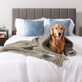thumbnail image 4 of PetAmi Fluffy Waterproof Dog Blanket for Bed Large Dogs, Soft Warm Pet Sherpa Throw Pee Proof Couch Cover, Reversible Cat Blanket Sofa Crate Kennel Protector, Washable Mat (Taupe Camel, 60x80), 4 of 9