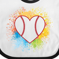 thumbnail image 4 of Inktastic Baseball Sports Heart Girls Baby Bib, 4 of 4