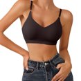 thumbnail image 2 of Rigardu bras for women Womens Comfort Lightly Lined Seamless Wireless Triangle Bralette Bra Bronze + L, 2 of 4