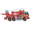 thumbnail image 5 of Meccano Fire Truck Toy Model Car Kit (152 pcs): Battery-Powered Siren Sound, Lights & Swiveling Ladder (Ages 5+) STEAM Vehicle Building Set With 2 Kid Construction Tools, 150 Snap-In Parts & Stickers, 5 of 8