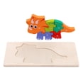 thumbnail image 1 of Rompecabezas de madera para niños, dinosaurios, interactivo, 3D, colores, juguete de aprendizaje cognitivo. Triceratops, 1 of 9