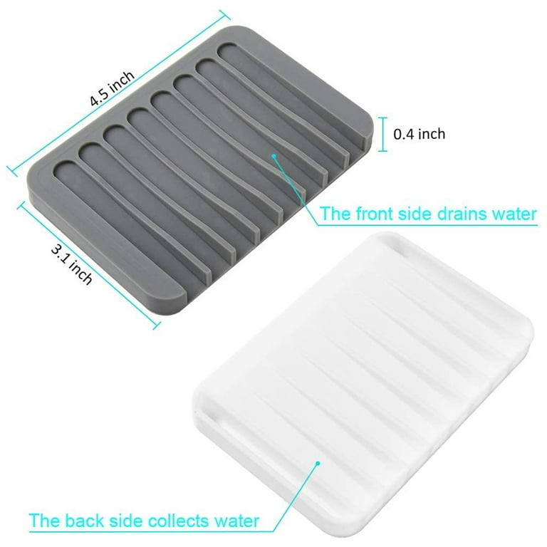 Silicone Bathroom Soap Dish with Drain Water Soap Container