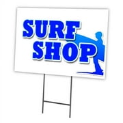 SURF SHOP 18"x24" Yard Sign & Stake | Advertise Your Business | Stake Included Image On Front Only | Made in The USA