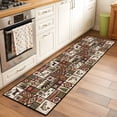 thumbnail image 2 of Country Patch Plaid 2'x6' Runner Rugs for Hallway Kitchen Bedside Non Slip, Brown Farmhouse Retro Bear Deer Cabin Entryway Rug Runners with Rubber Backing, Long Carpet Runner for Laundry Room, 2 of 8