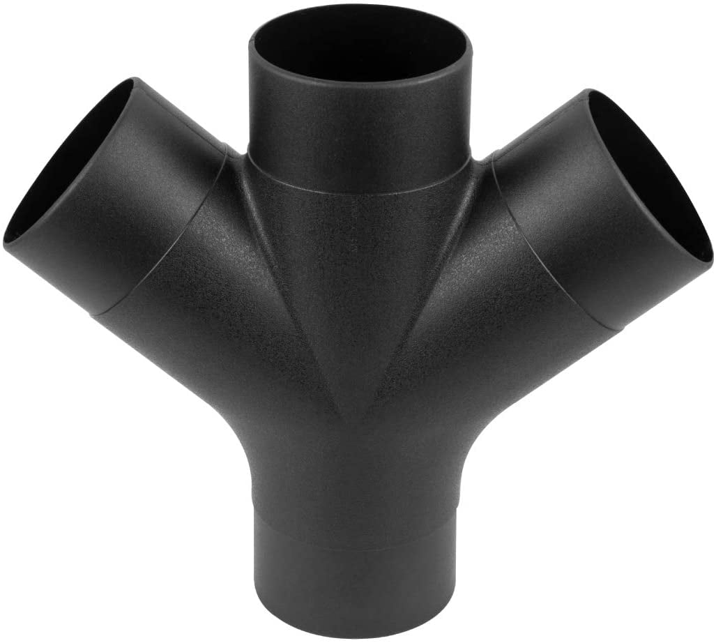 POWERTEC 70275 3-Way Dust Collection Fitting with Y Shaped Design for 4 in Hose & Cuff