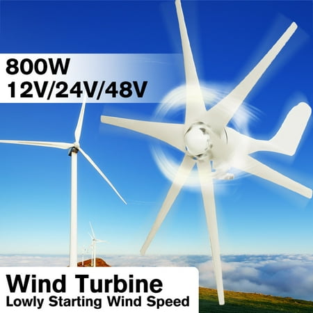 Electric Wind Turbine Generator 200W 3 Blades(with controller) 6 Nylon Fiber Blades (Excluding Controller) Max 800W 12V/24V/48V Windmill Power Green Energy Generating