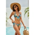 thumbnail image 4 of LIORA Women's Bikini Swimsuit Triangle Top Side Tie Bottom Bikini Swimwear, Ombre Blue, 4 of 6