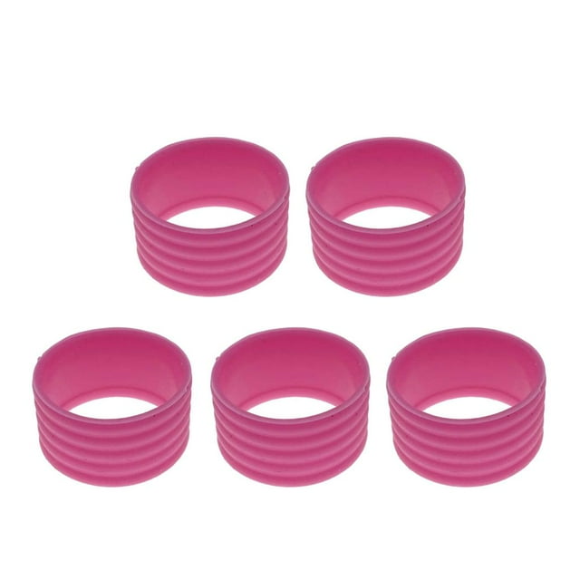 de agarre de raqueta de tenis elástico de 5 piezas, banda para el sudor de bádminton absorbente de sudor, mango de silicona, de agarre, Rosado Baoblaze Anillo de agarre de raqueta de tenis