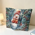 thumbnail image 3 of XYZCANDO Snowman Winter Print Quilted Handle Tote Bag, Large Capacity Lightweight Shoulder Purse for Christmas Holiday Shopping Travel Daily Use for Women, 3 of 7