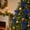 Blue, variant on Velvet Christmas Bows, 12PC Glitter Christmas Tree Bows, 6.3 X 11.8 Inch Vintage Ribbon Bows for Xmas Tree Topper Wreath Staircase