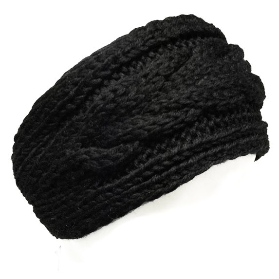 Wrapables® Thick Cable Knit Headband, Black