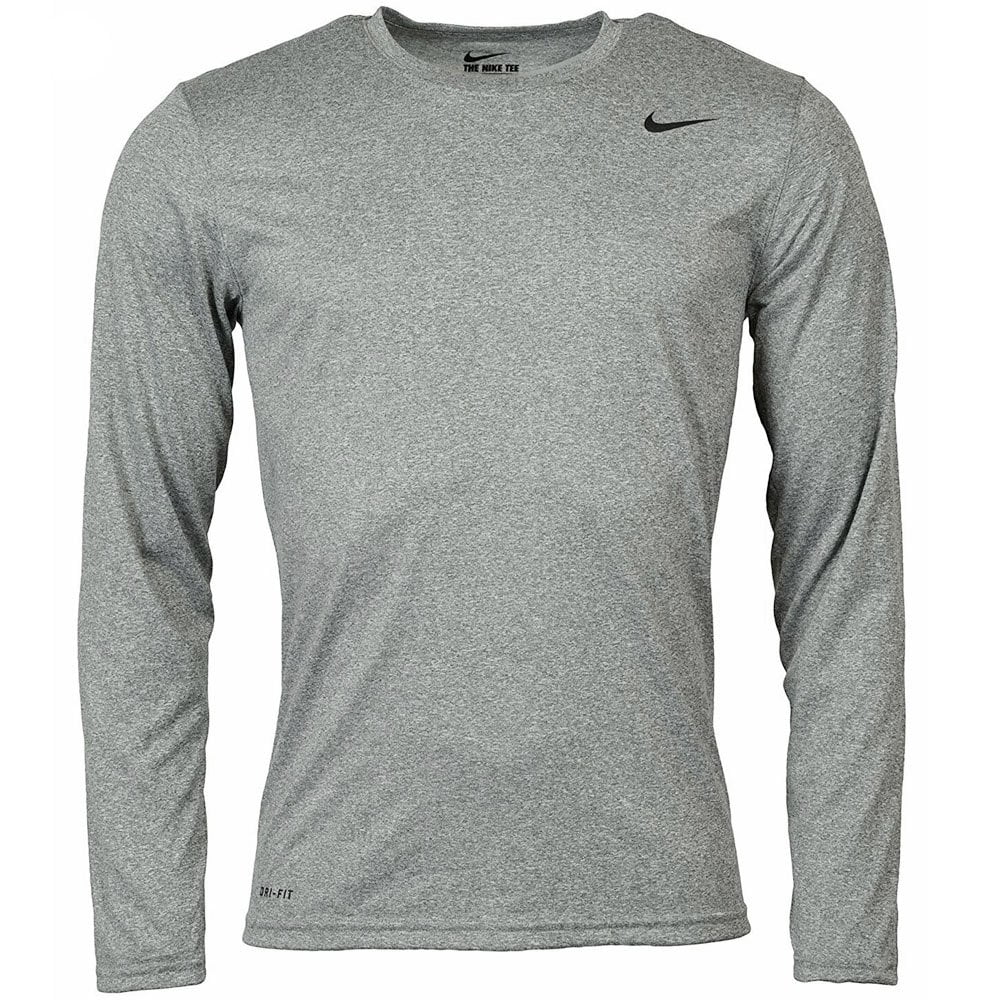 Nike Men's Legend Dri-Fit Long Sleeve T-Shirt, 727980-091 Grey/Black ...
