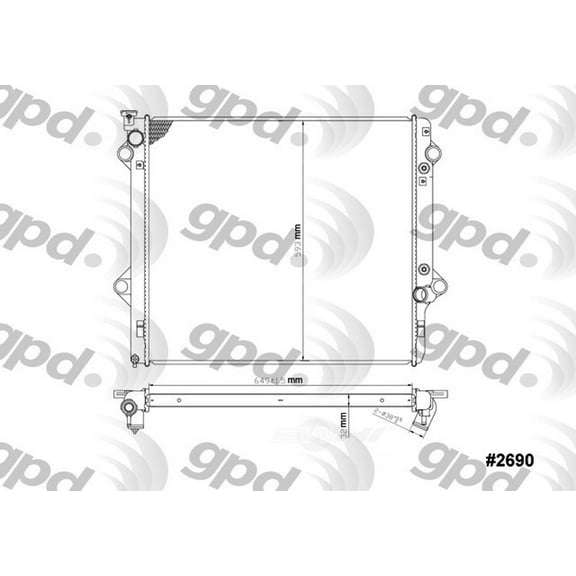 Global Parts Distributors 2690C Radiator Fits select: 2003-2009 LEXUS GX